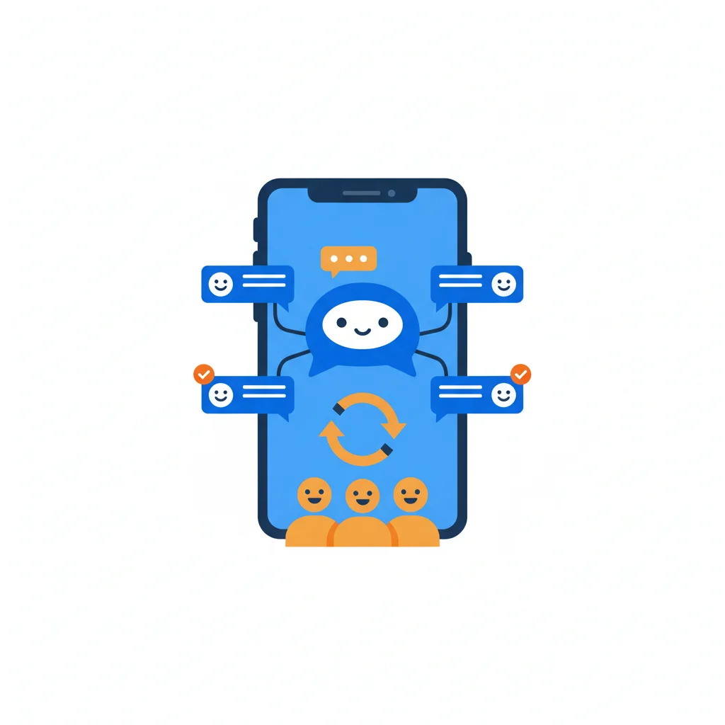 Chatbot en el teléfono gestionando mensajes de clientes automáticamente